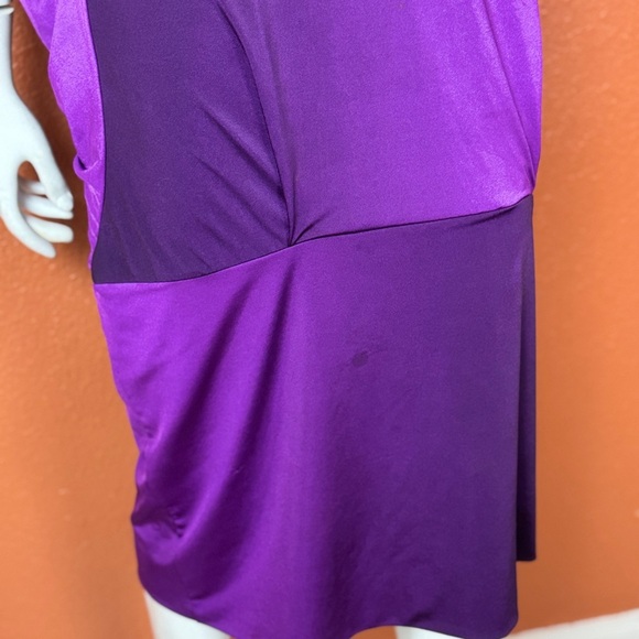 BOUNCE VINTAGE Elegant Purple Draped Dress Size 48. E45 - Picture 4 of 16